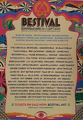 £9.99 • Buy Isle Of Wight Bestival Festival 2015 A3 Poster Chemical Brothers Underworld 