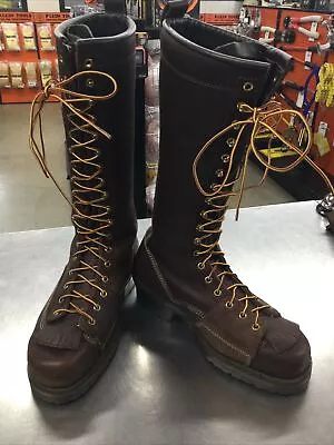 Hoffman 9017 16  Pole Climber Lineman Boots Brown Size 9.5EE Made In Canada • $200