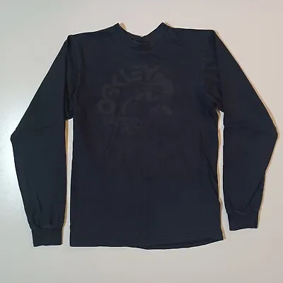 Oakley Factory Pilot Shirt Men Sz Sm Dark Gray Graphic Print Long Sleeve T Shirt • $13