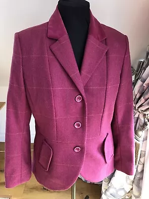 Joules Blazer Hacking Jacket 100% Wool  Uk16 ‘harcombe’ Style Pink Lined Vgc • $112