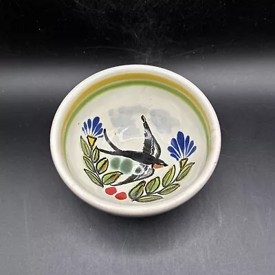 GIO Signed Pottery Bowl Hand Painted In MEXICO Blackbird In Center • $8.99