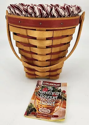 Longaberger 1996 Sweetheart Bouquet Basket #11240~Liner~Prot.~Card~ 7th Ed VASE • $42.95