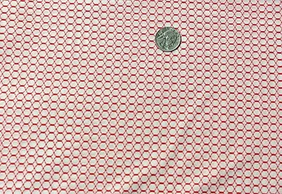 Vtg 70s 80s Light Poly Knit Fabric 2 Yds X 62  Red White Geometric Circle Chain  • $7.95