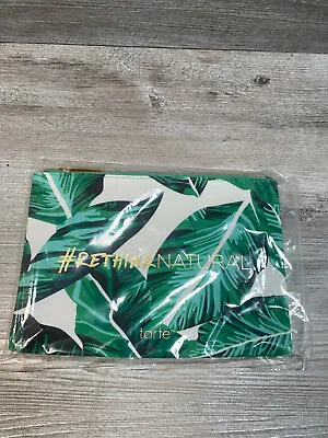 Tarte Tropical Travels Cosmetic Bag With Zipper Green & White  NEW  • $6