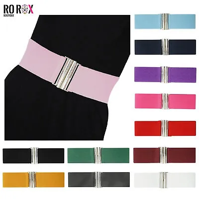 £5.25 • Buy Ro Rox Elasticated Belt Wide Ladies 1950's Stretch Retro Vintage Waist Cincher
