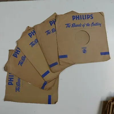 5x 10  Paper 78rpm Gramophone Record Sleeve PHILIPS   Genuine Vintage • $9.33