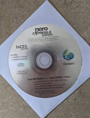 £5 • Buy Nero 8 Express Essentials Full Version CD DVD Burner Burning Windows 7 10 11