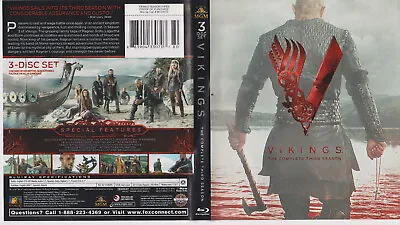 Vikings: The Complete Third Season (3 Blu-ray Set  2015) Nice! #1223FL W/case • $11.15