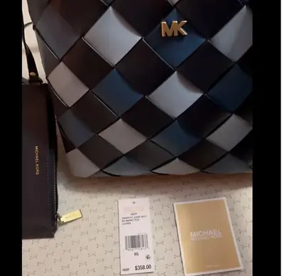 Michael Kors Admiral Blue Multi Large Md Woven Market Tote Light Blue Dark Shade • $100