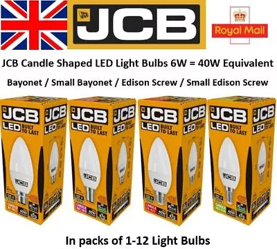 JCB 6W = 40W LED Candle Light Bulbs Bayonet BC / SBC Edison Screw ES / SES • £5.45