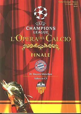 2001 Champions League Final BAYERN MUNICH V VALENCIA VG Cond Football Programme • £11.95