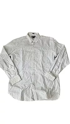 J. Crew Haberdashery Dress Shirt Mens Size L 16-16.5 Blue Striped 80's 2-Ply • $7