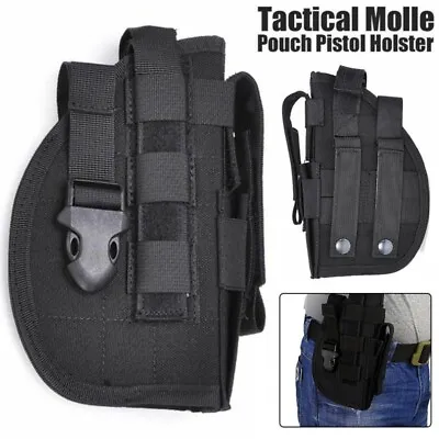 Tactical Molle Right Hand Pistol Holster Fits Gun With Laser Or Light Attachment • $12.96