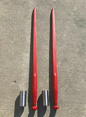 $218 • Buy Pair Of SHW 43  Hay Bale Spears With Sleeves New Never Used Heat Treated Conus 2
