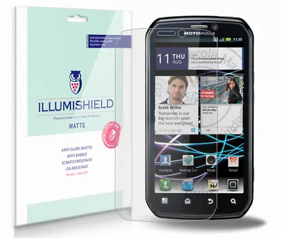 ILLumiShield Matte Screen Protector W Anti-Glare/Print 3x For Motorola PHOTON 4G • $10.95