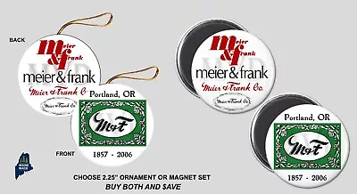 MEIER & FRANK DEPARTMENT STORE Ornament  Magnets Defunct Retail Vintage Portland • $6.99