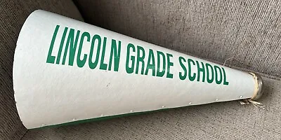 Vintage  Megaphone Cheer 1987-1989 Lincoln Grade School Green/White No Handle • $50