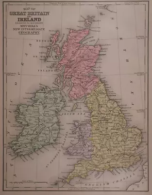 Old Antique 1890 Mitchell's Atlas Map ~ GREAT BRITAIN - IRELAND ~ Free S&H • $20.68