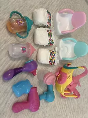 Baby Doll Accessories Baby Alive Diapers Toilet With Sounds Bottles Carrier • $12