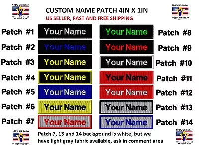 **LOVE IT**  4X1 Size Custom NAME TAG Embroidered  Iron On  FAST SHIPPING • $3.99