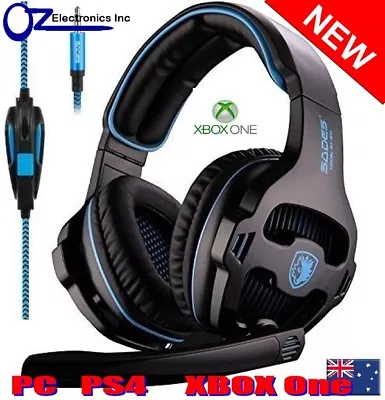 SADES SA-810 Xbox One PS4 PC Multi Platform Gaming Headset Mic Chat Black NEW • $29