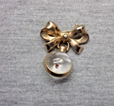 Coro Vintage Round Lucky Mustard Seed Bow Brooch Pin • $25