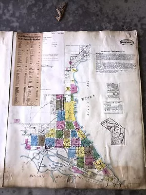 Vtg 1921 Set Of Sanborn Fire Insurance Maps Of Menomineemichigan-36 Maps • $250