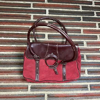 MAXX New York Purse Red Burgundy Shoulder Handbag Double Handle Animal Print • $14.99