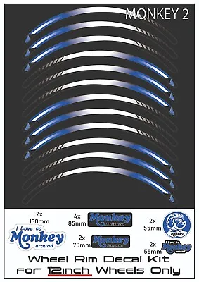£9.99 • Buy HONDA MONKEY Motorcycle Wheel Rim Stickers Decals Stripes Kit