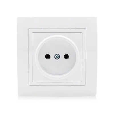 £6.38 • Buy 16A European Single Flat Plug Outlet Recessed Power Outlet EU Wall Panel Socket