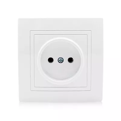 £6.38 • Buy 16A European Single Flat Plug Outlet Recessed Power Outlet EU Wall Panel Socket