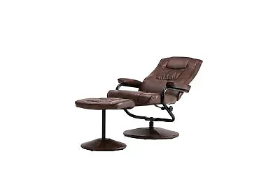 £209.99 • Buy Swivel Recliner Chair Brown Birlea Memphis Tan Faux Leather Reclining Foot Stool