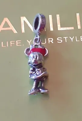 CHAMILIA Disney Minnie Mouse Figure Dangle Charm 925 Silver • £15