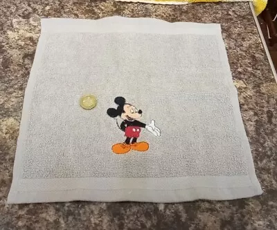 Embroidered Mickey Mouse On A Grey Face Cloth / Flannel • £2.60