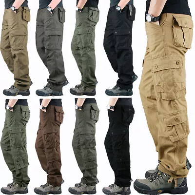 AU Men Cargo Work Pants Tactical Cotton Trousers Workwear Combat Outdoor Pant • $37.99