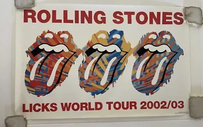 Rolling Stones Licks World Tour 2002 Poster • $250