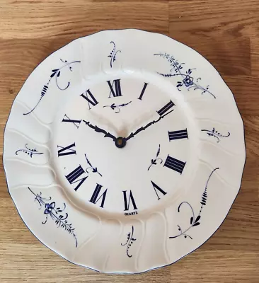 Rare Find Villeroy And Boch Plate Wall Clock Vintage Porcelain Vieux Luxembourg • $70