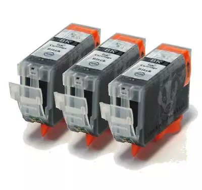 BCI-3BK X3 Black Compatible Printer Ink Cartridges BCI3 BCI-3 • £9.98