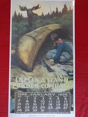 Laflin & Rand Gun Powder Company 1906 Calendar Poster Only No Pad Goodwin • $7.50