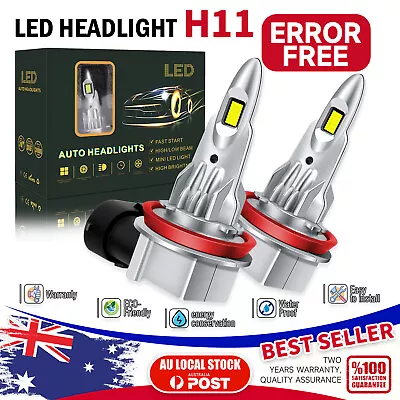 H11 LED CANBUS Super Bright 6000K White Headlight Bulbs Kit High Low Beam • $40.69