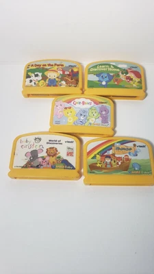$18 • Buy V Tech V. Smile Baby Lot Of 5 Game Cartridges, Care Bears, Einstein, Noaha's Ark