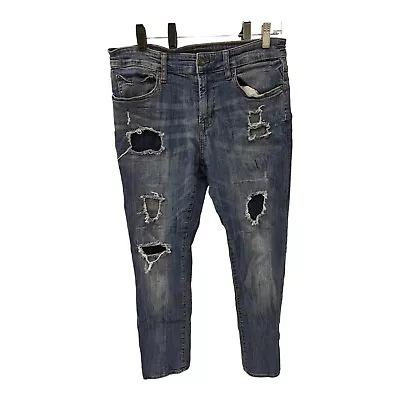 Aeropostale Mens Jeans Straight Fit Size 30x30 Straight Distressed Stretch Blue • $21.99