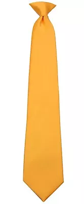 Men's Classic Solid Canary Yellow Clip On Necktie Business Weddings Formal Party • $12.95