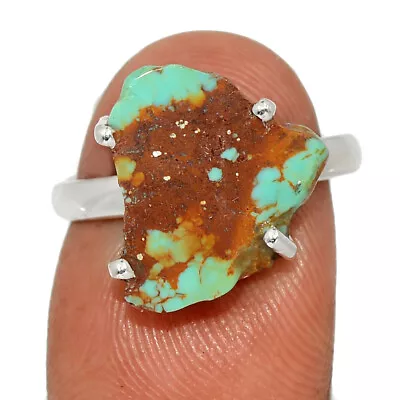 Natural Mexican Turquoise 925 Sterling Silver Ring Jewelry S.7.5 CR40443 • $11.99