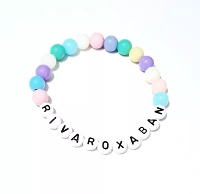 Medical Alert Bracelet Warning Stretch Pastel Shades Acrylic Beads 9  XL • £5.99