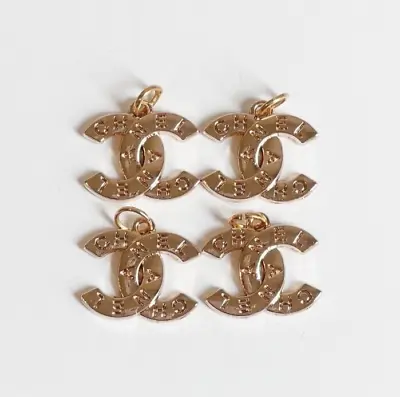 Vintage Designer CC Button Champagne Gold STAMPED | 4 PC Bundle • $45