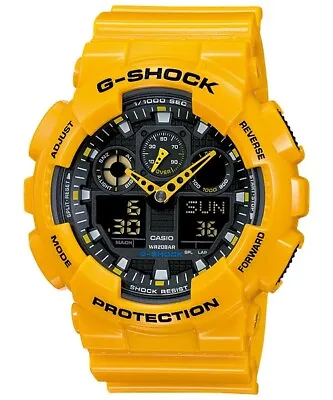 Casio G-Shock Analogue/Digital Mens Yellow XL-Series Watch GA100A-9A GA-100A-... • $137.90