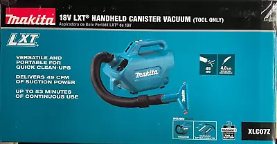 Makita XLC07Z 18 Volt LXT Cordless Handheld Canister Vacuum NEW In Box • $154