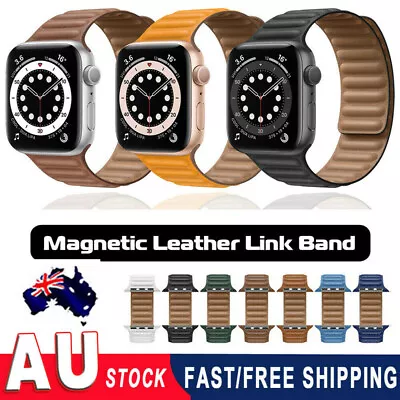 $12.99 • Buy Leather Link Strap IWatch Band For Apple Watch 7 6 5 4 3 SE 38/40/41 42/44/45mm