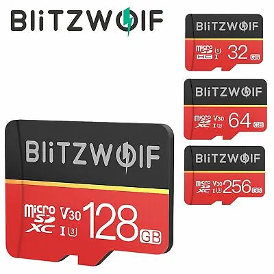 BlitzWolf Class 10 V30 1080p FHD 32GB 64GB 128GB 256GB Micro SD TF Memory Card • $55.99